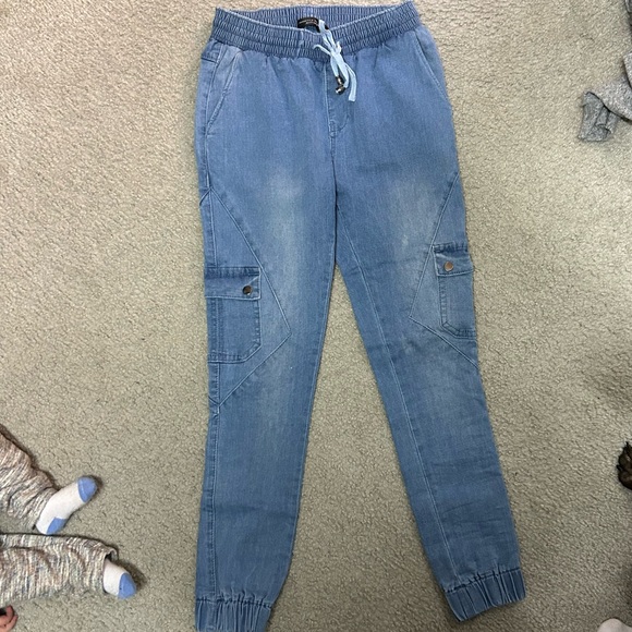 Showpo Mid Wash Denim Jeans with drawstring waistband and ankles - Picture 5 of 7